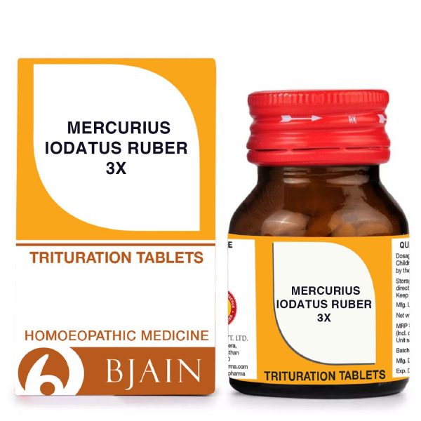 BJain Mercurius Iodatus Ruber Trituration Tablets