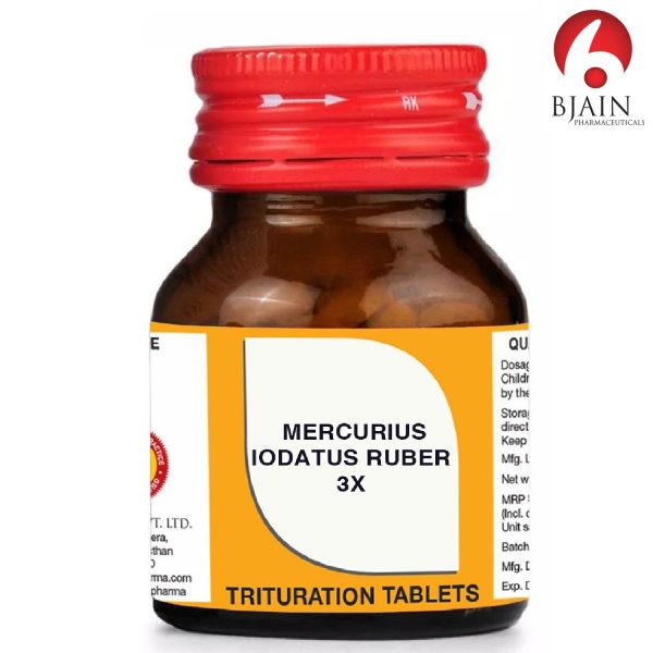 BJain Mercurius Iodatus Ruber Trituration Tablets